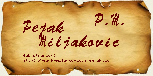 Pejak Miljaković vizit kartica